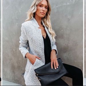 VICI Tayshia Pocketed Coat HeatherGrey Herringbone